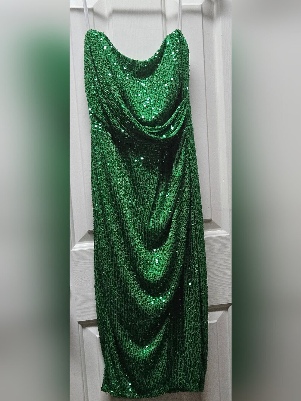 Fashion Nova Green Sequin Evening Dress Sz. Small